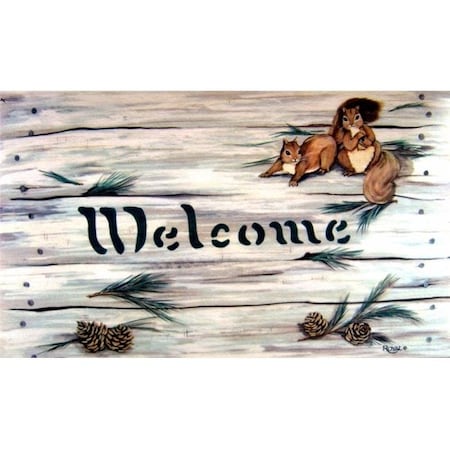 Custom Printed Rugs Custom Printed Rugs Dm-38 Squirrels & Pinecones Door Mat DM  38